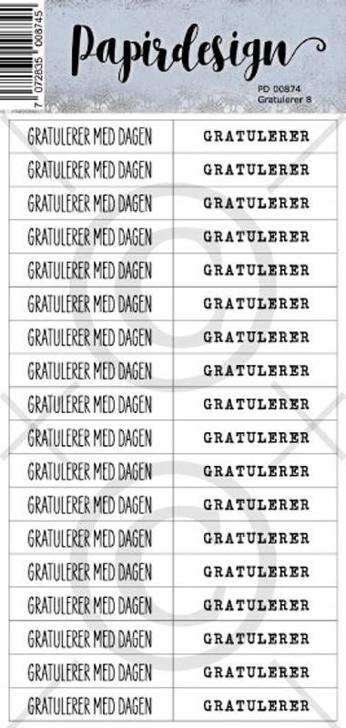 Papirdesign - GRATULERER 8