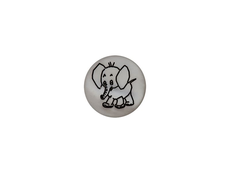 Knapp 45137 Øyeknapp Elefant 12mm 74 Lys grå