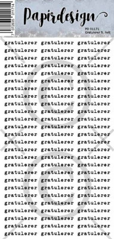 Papirdesign - Gratulerer 9, hvit